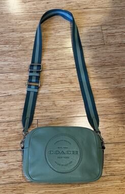 COACH Dempsey Leather Camera Bag Mini Shoulder Bag Sage Green
